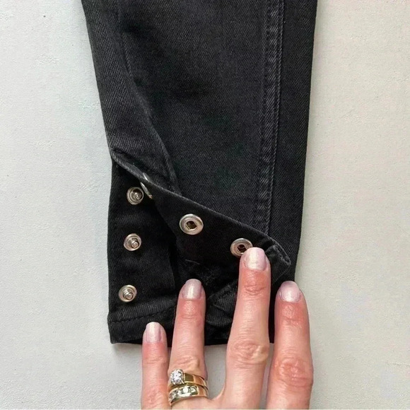 Zara High Rise Skinny Jeans Ankle Snaps Washed Black Size 2 - Picture 10 of 14